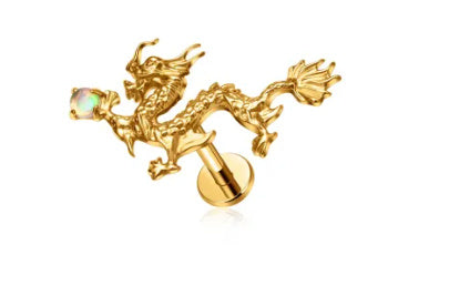 G23 Titanium Alloy Tongue Pin Thread Personality Rose Ear Bone Stud