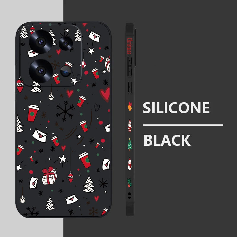 Cute Christmas Pattern Phone Case For Xiaomi Redmi Note 14 13 Pro Plus 12 14 Pro 5G Note 13C 11 13 14 4G Soft TPU Silicone Cover