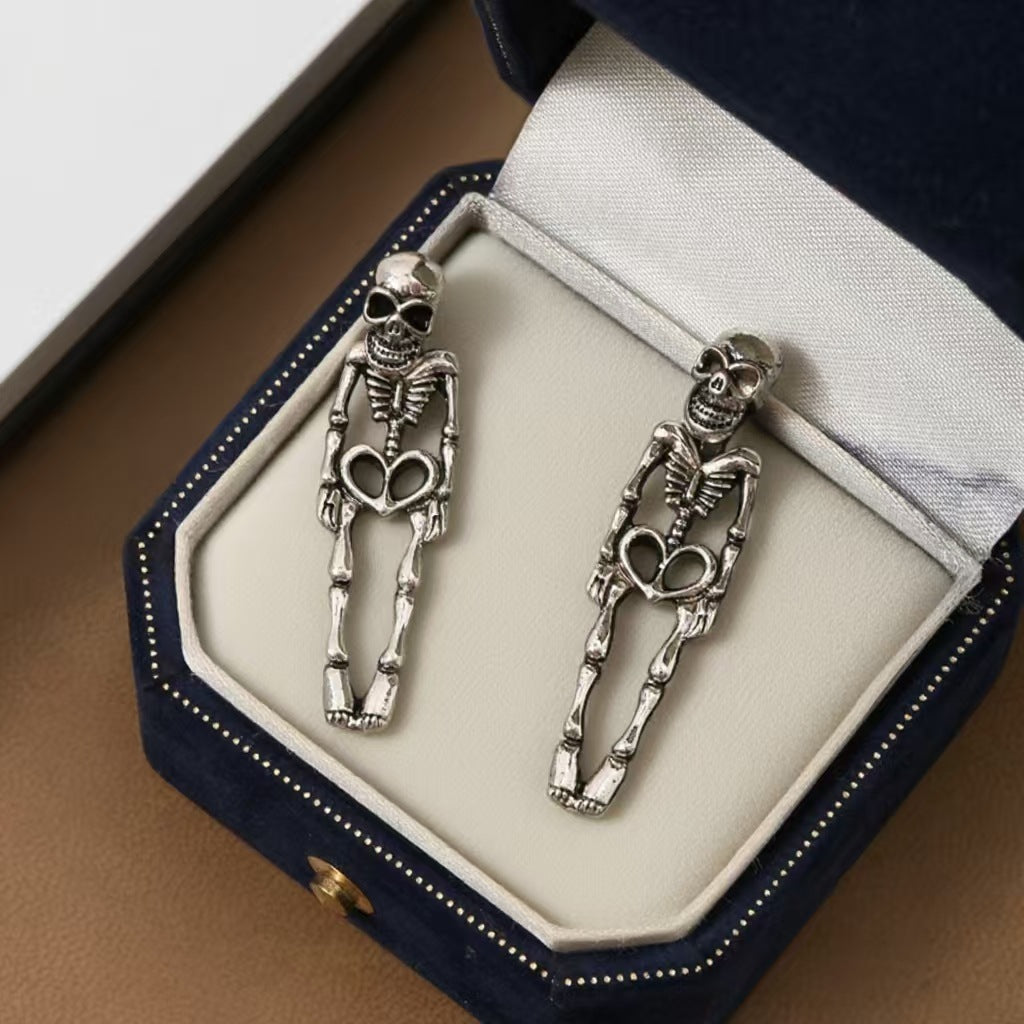Halloween Human Skeleton Earrings Exaggerated Personalized Dark Wind