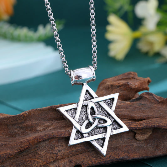 Fashionable And Personalized Six Pointed Star Pendant Collarbone Chain